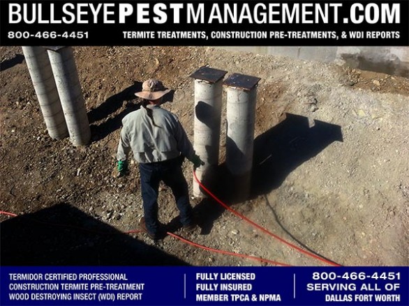 Termite Pre-Treat of New Home Construction by Bullseye Pest Management DFW Texas 800-466-4451