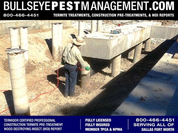 Termite Pre-Treatment of New Homes in Dallas Fort Worth by Bullseye Pest Management of Arlington 800-466-4451