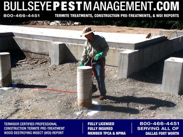Termite Pre-Treatment of New Homes in Arlington by Bullseye Pest Management of Arlington 800-466-4451