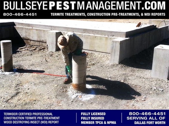 Termite Pre-Treatment of New Homes in Plano by Bullseye Pest Management of Arlington 800-466-4451
